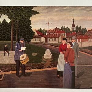 The Declaration, Dominique Peyronnet Painting Print, Naive Art ~ 250727-WH 190 A